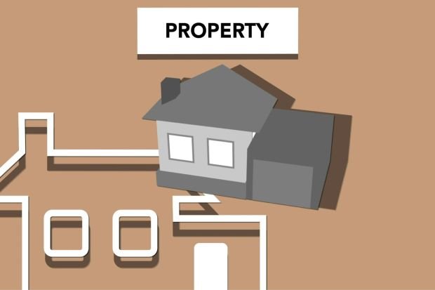 Illustration of house for private property representing concept of investing in purchase of real estate